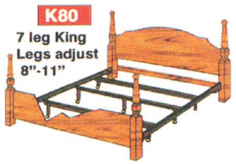 KING HOOK-IN RAILS W 7 LEG CENTER SUPPORT (Mobile)